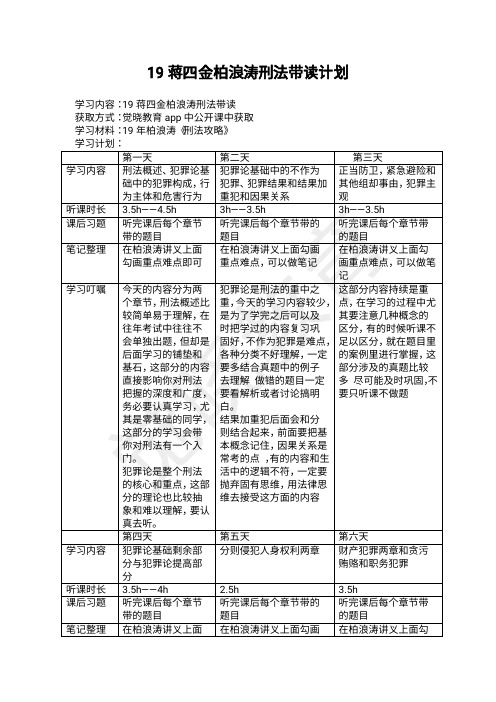 19蒋四金柏浪涛刑法带读计划