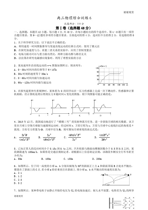 高三物理综合训练6试卷.doc