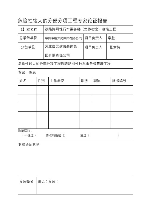 完整专家论证全套表格