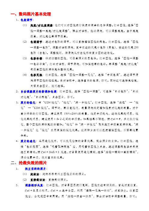 Z——数码照片后期处理手册分析