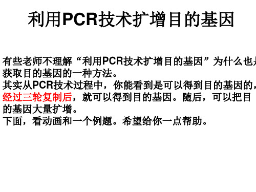 利用PCR技术(获取并)扩增目的基因