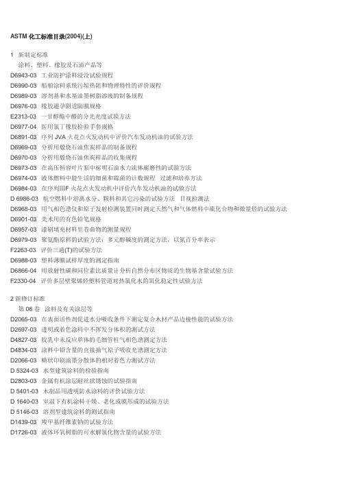 ASTM-2004标准目录