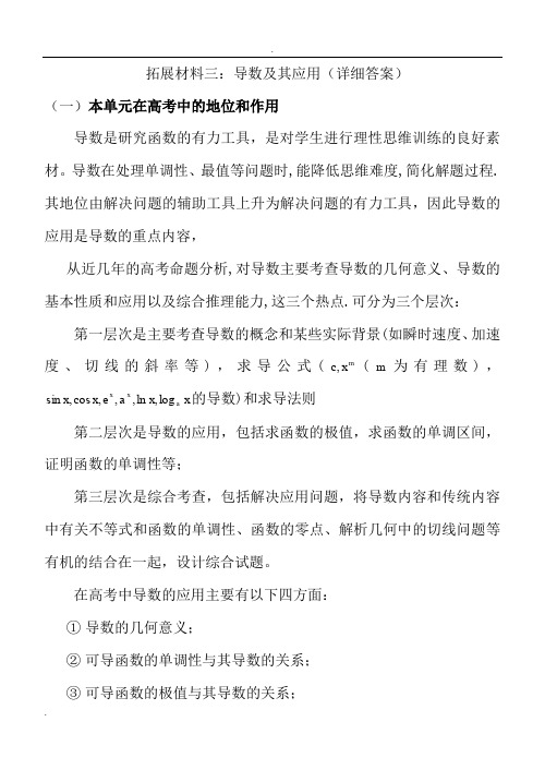 导数高三复习知识点总结