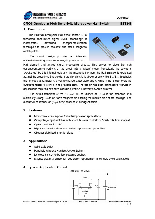 霍尔传感器EST248英文手册