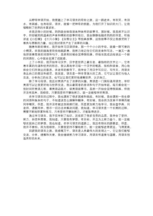 我学习的语言之旅