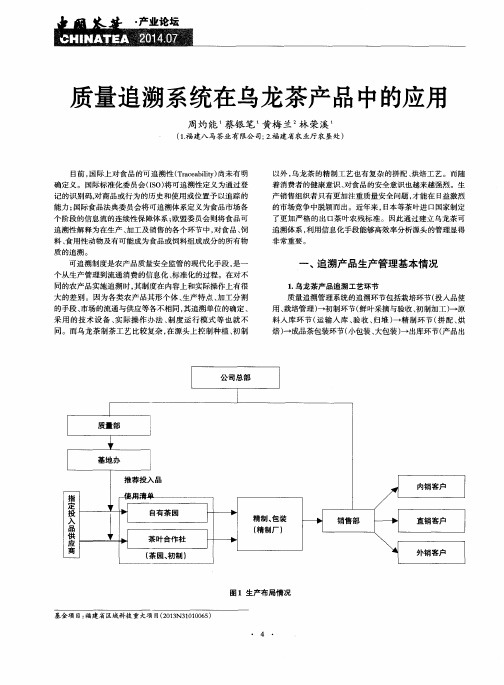 质量追溯系统在乌龙茶产品中的应用