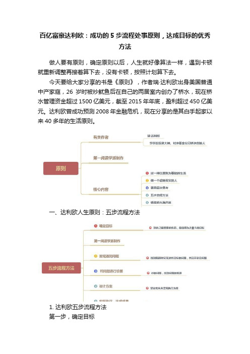 百亿富豪达利欧：成功的5步流程处事原则，达成目标的优秀方法