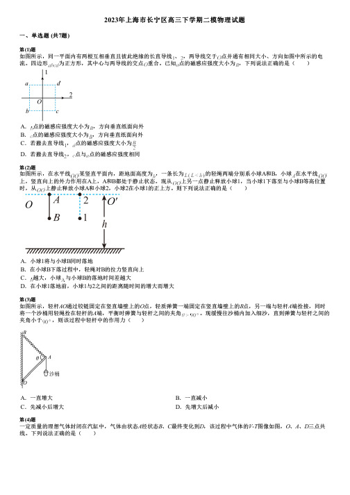 2023年上海市长宁区高三下学期二模物理试题
