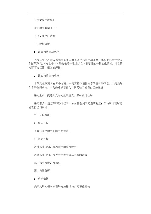 咬文嚼字教案10篇