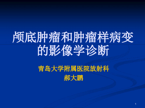 颅底肿瘤和肿瘤样病变的影像学诊断参考幻灯片