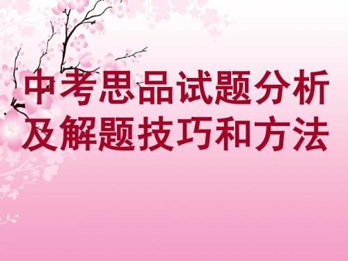 2015年资阳市中考复习:思品试题分析及解题技巧和方法ppt课件
