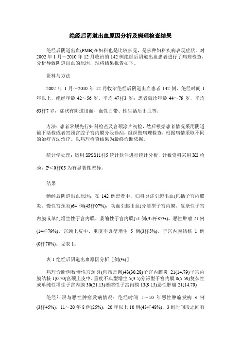 绝经后阴道出血原因分析及病理检查结果