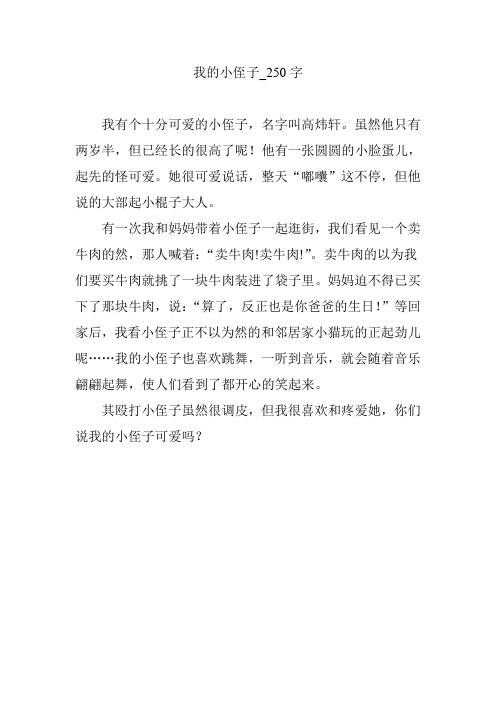 我的小侄子【作文案例】250字