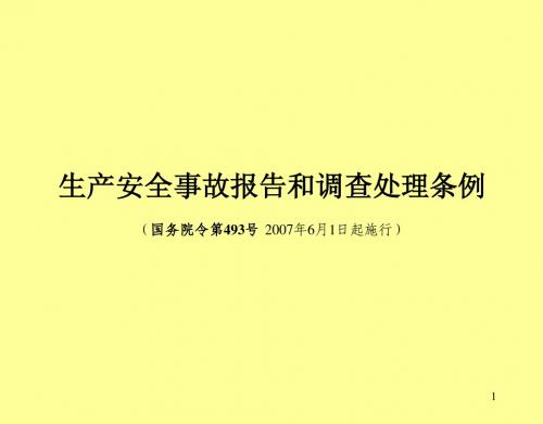 生产安全事故报告和调查处理条例