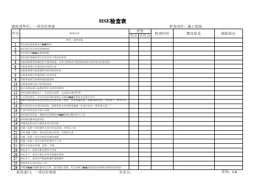 HSE检查表