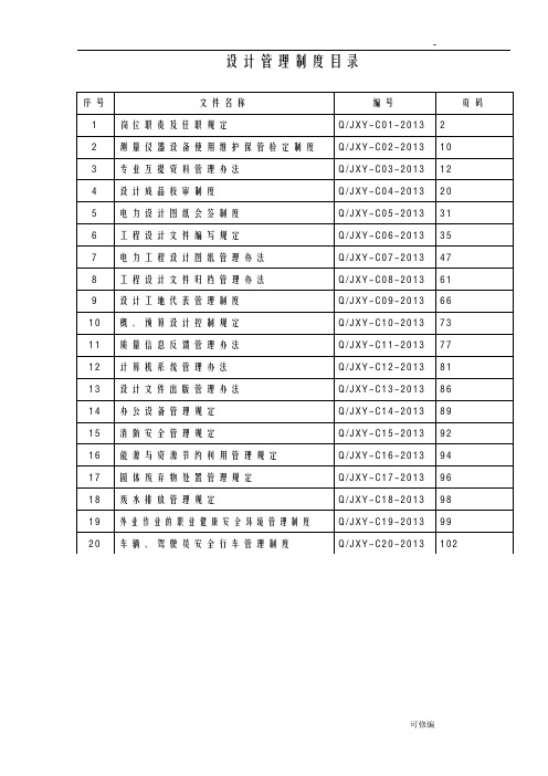 设计管理制度汇编