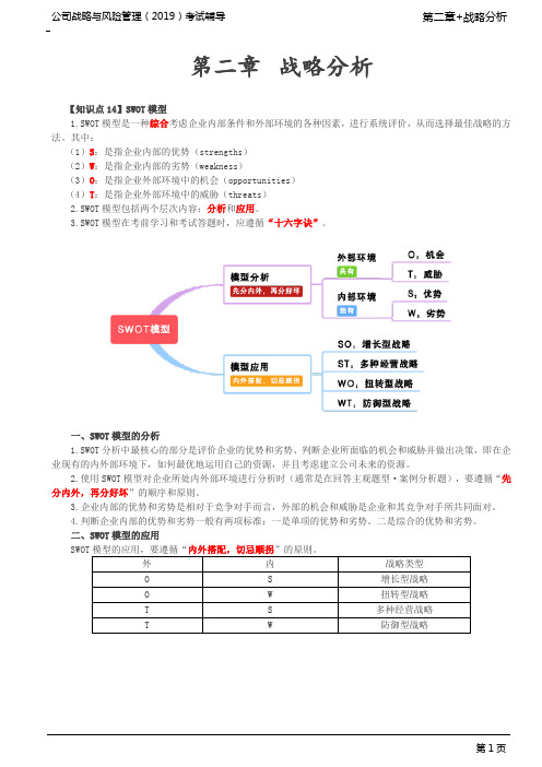 注册会计师 CPA 公司战略与风险管理 第25讲_SWOT模型