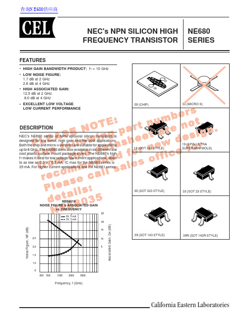 CEL NE680 SERIES 数据手册