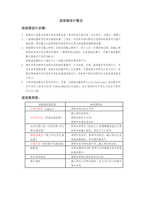 滤波器设计要点