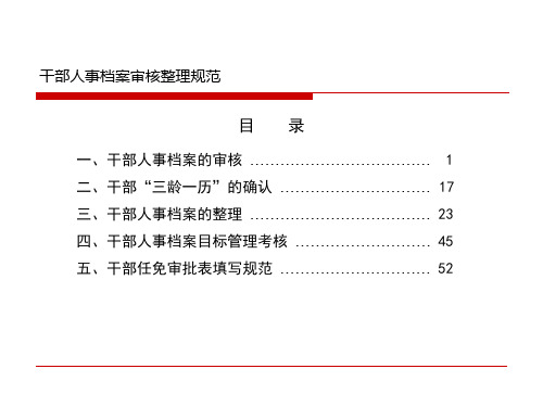 干部人事档案审核整理规范