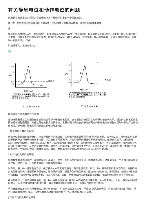 有关静息电位和动作电位的问题