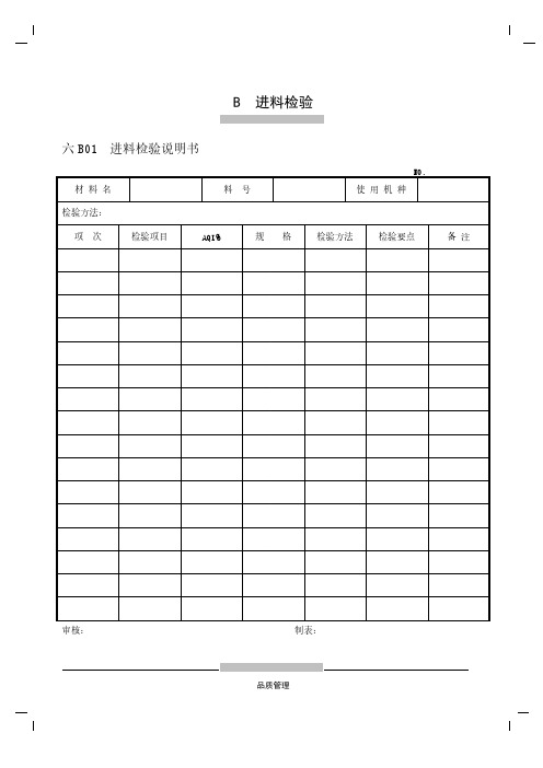 【免费下载】第六章 生产管理B01纵表格