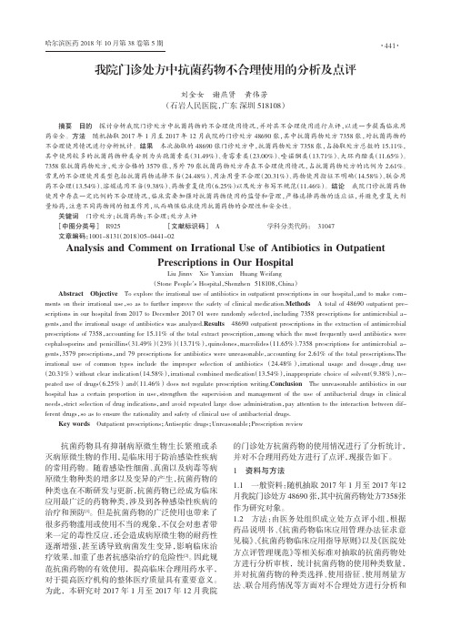 我院门诊处方中抗菌药物不合理使用的分析及点评