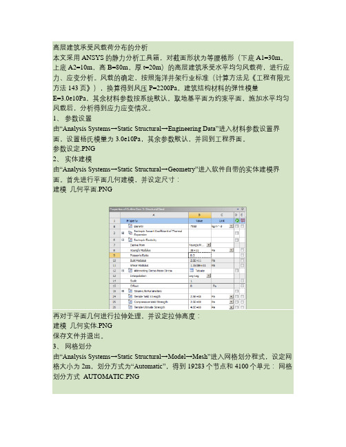 ANSYS_高层建筑承受风载荷分布的分析