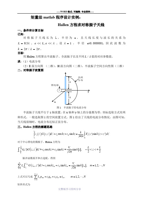 矩量法matlab程序设计实例