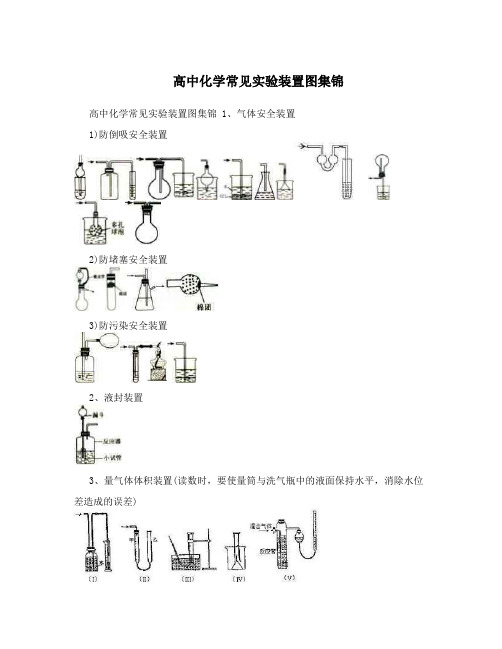 高中化学常见实验装置图集锦