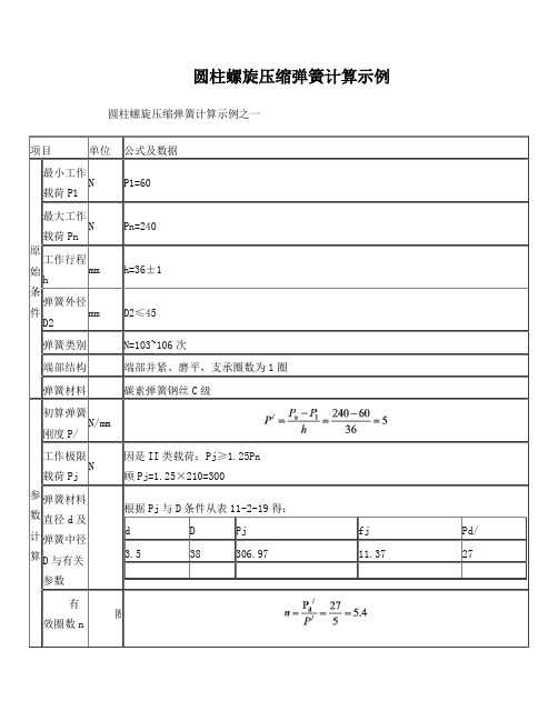 圆柱螺旋压缩弹簧计算示例