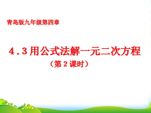 青岛数学九年级上册《用公式法解一元二次方程2》课件