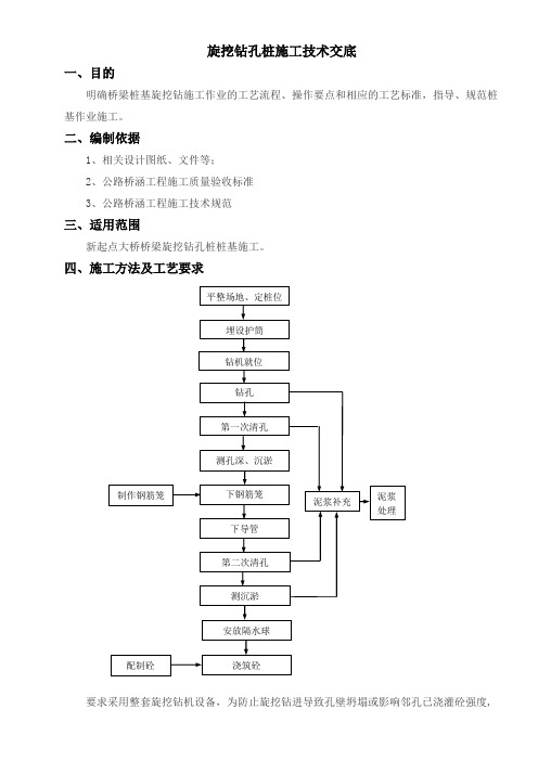 桥梁工程旋挖钻孔桩施工技术交底