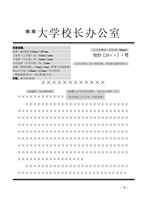 大学校长办公室公文平行文模板