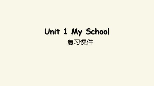 人教PEP版四年级下册英语Unit 1 My school 复习课件