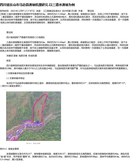 四川省乐山市马边县滑坡机理研究-以三道水滑坡为例