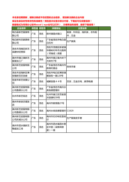 新版广东省茂名新艺工商企业公司商家名录名单联系方式大全13家