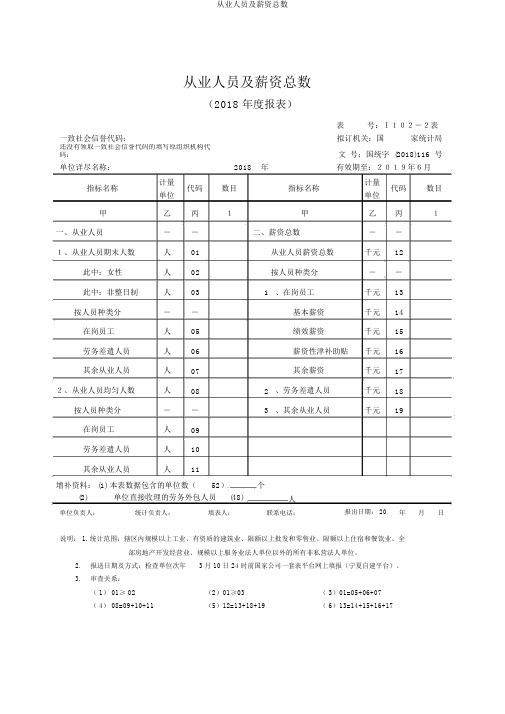 从业人员及工资总额