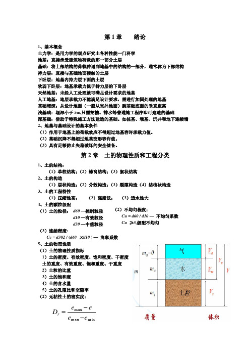 《土力学与地基基础》复习总结