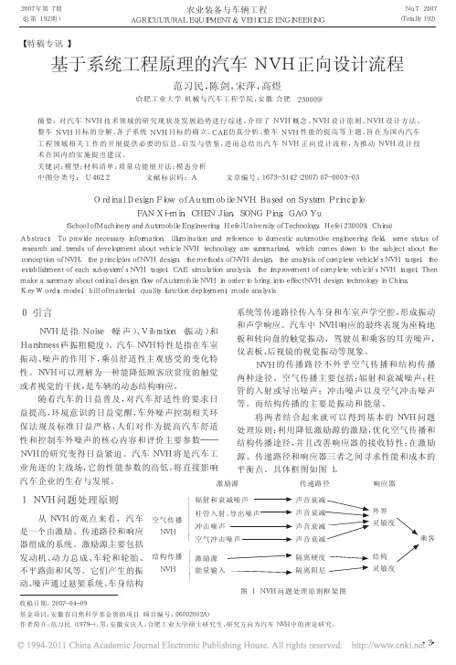 基于系统工程原理的汽车NVH正向设计流程