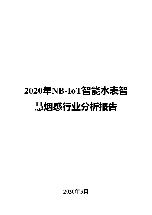 2020年NB-IoT智能水表智慧烟感行业分析报告