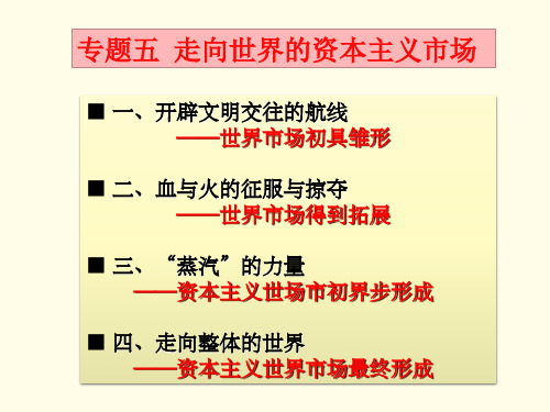 高中历史必修二《专题五走向世界的资本主义市场一开辟文明交往的航线》86人民版PPT课件