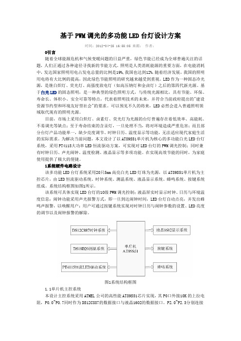 PWM调光的多功能LED台灯设计方案