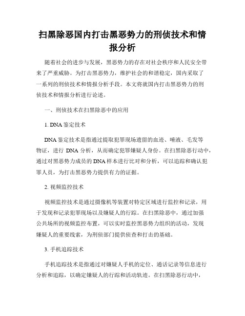 扫黑除恶国内打击黑恶势力的刑侦技术和情报分析