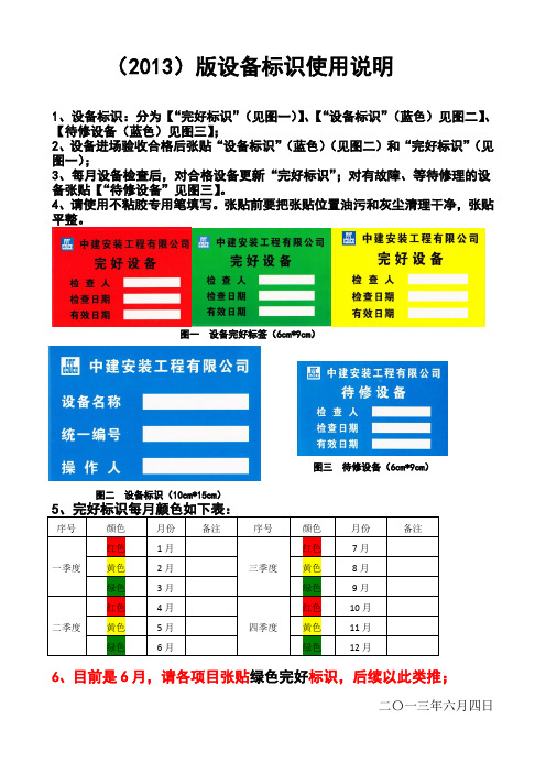 (2013)版设备标识使用说明