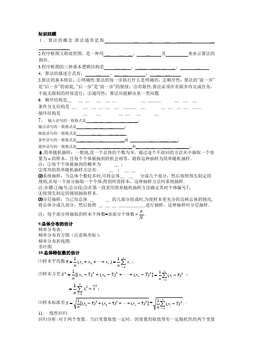 自-人教社B版高一数学必修三第一、二章总结答案版 