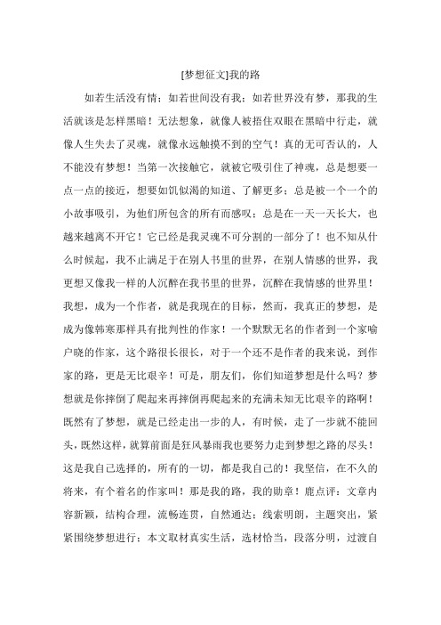 梦想征文我的路-作文