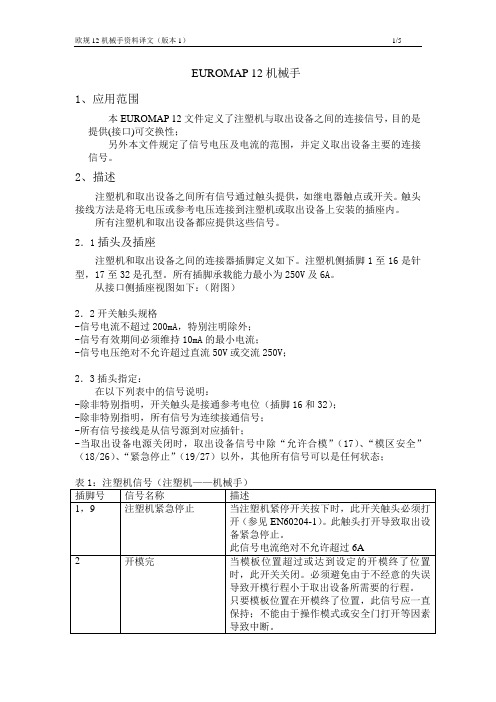 中文 欧规12  EUROMAP 12