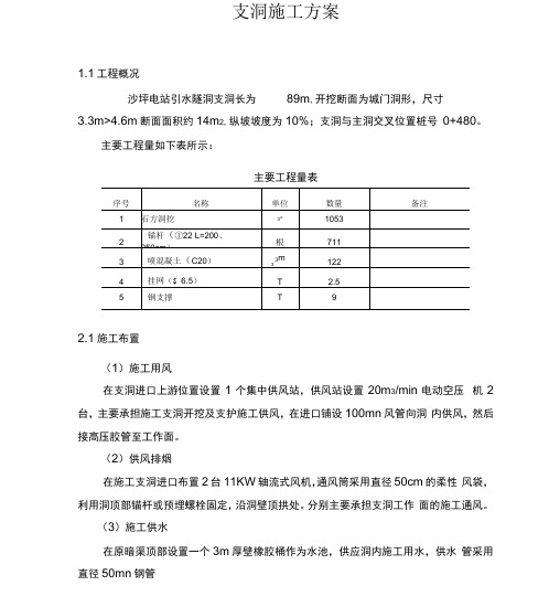 支洞施工方案