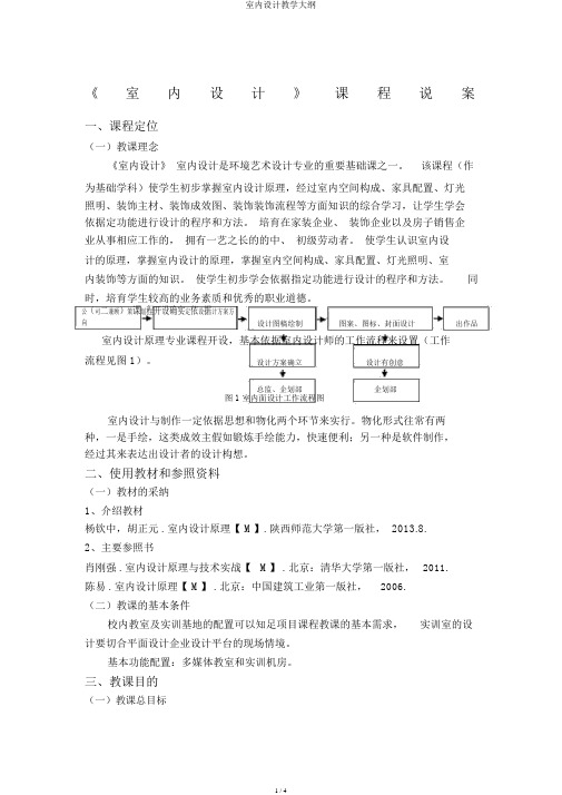 室内设计教学大纲